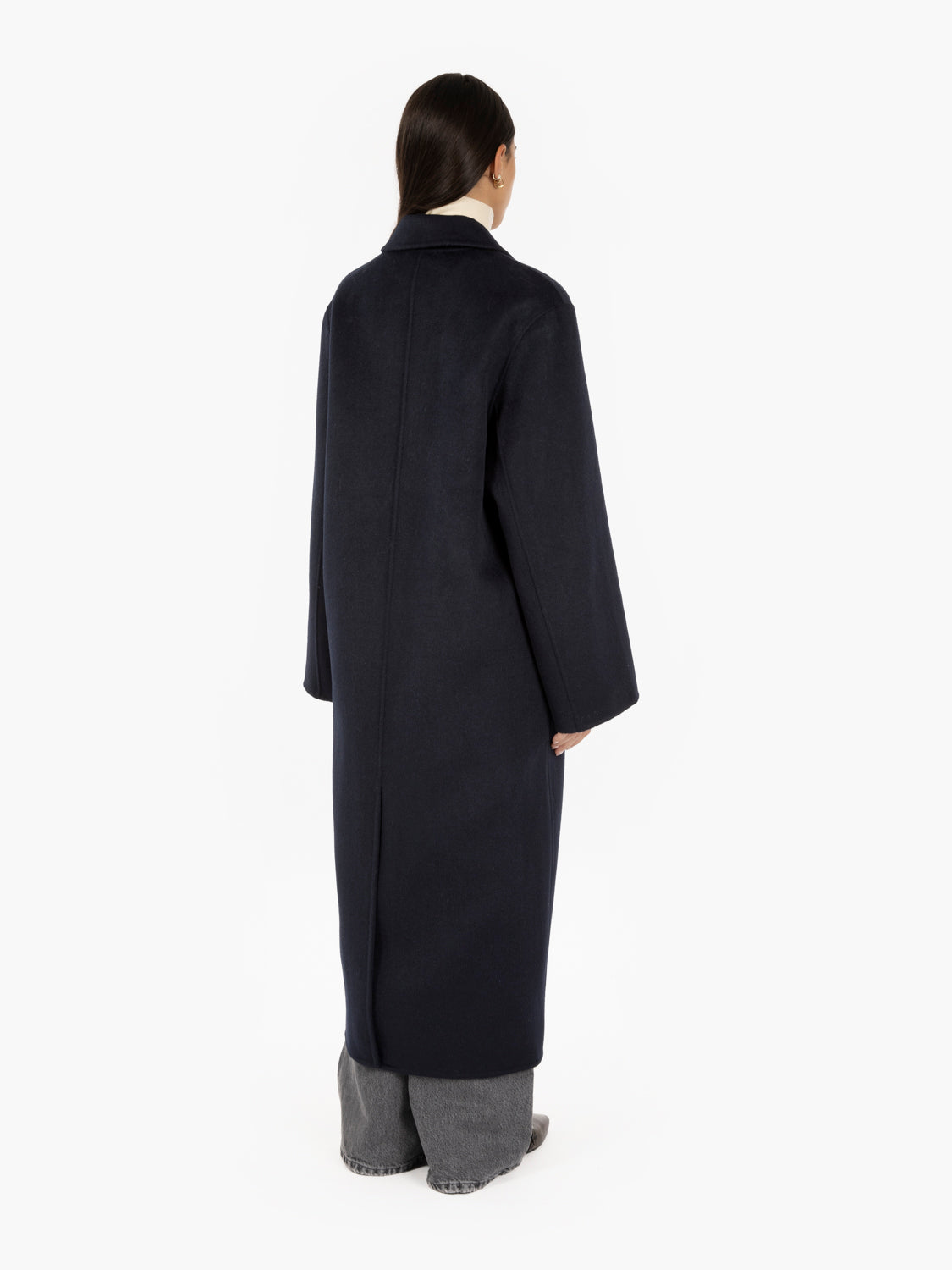 Diane double-breasted coat in blue