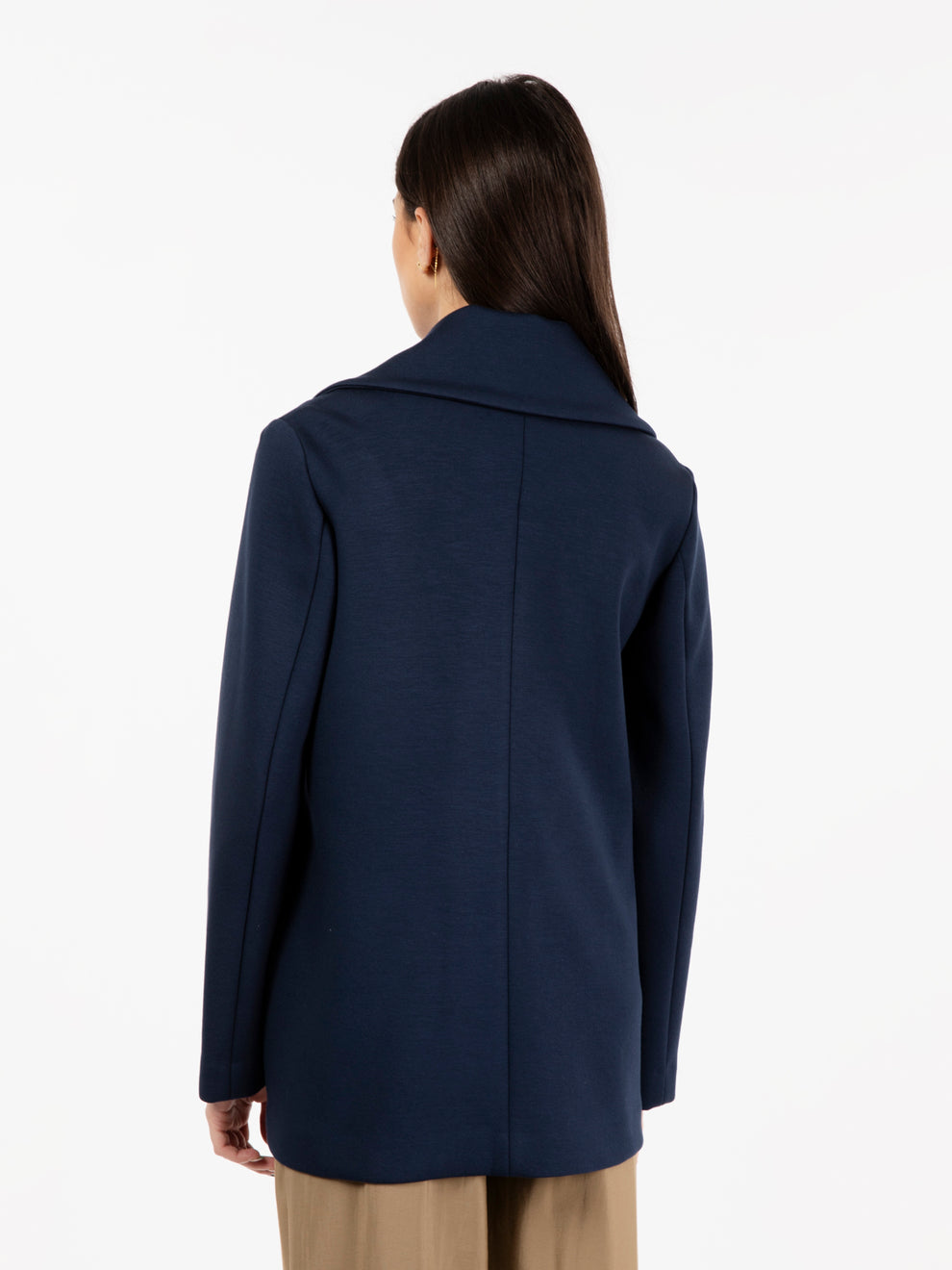 Cappotto in maglia doppiopetto blu