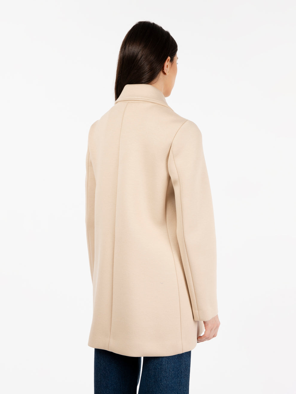 Cappotto in neoprene beige