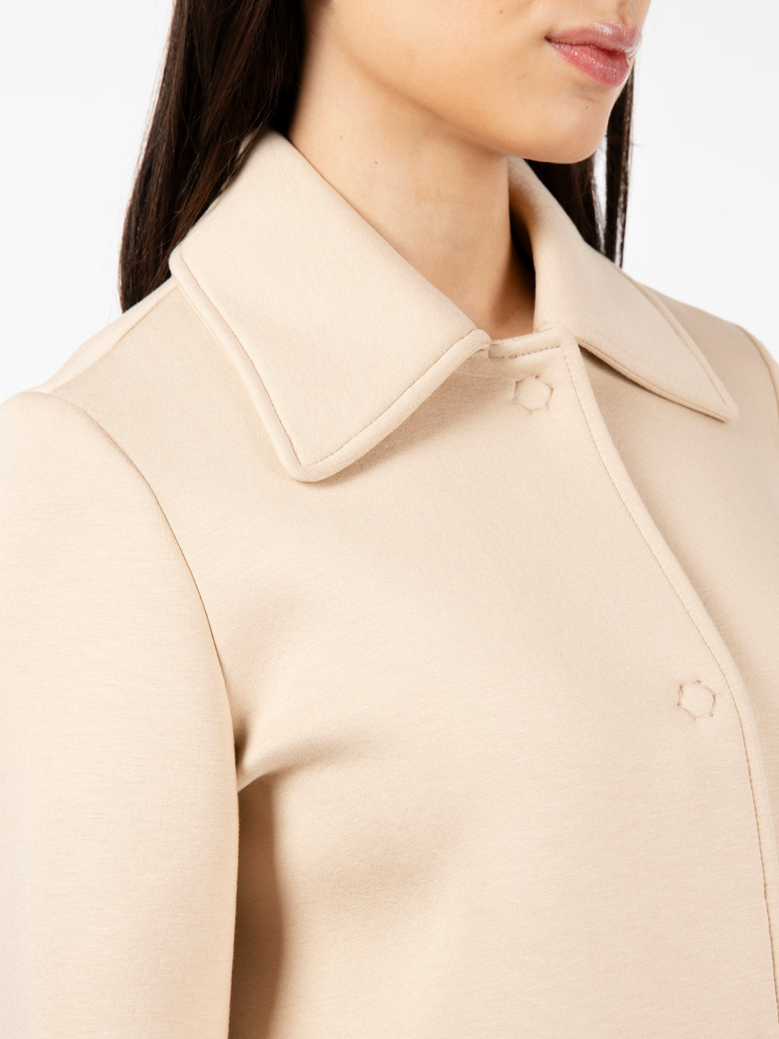 Cappotto in neoprene beige