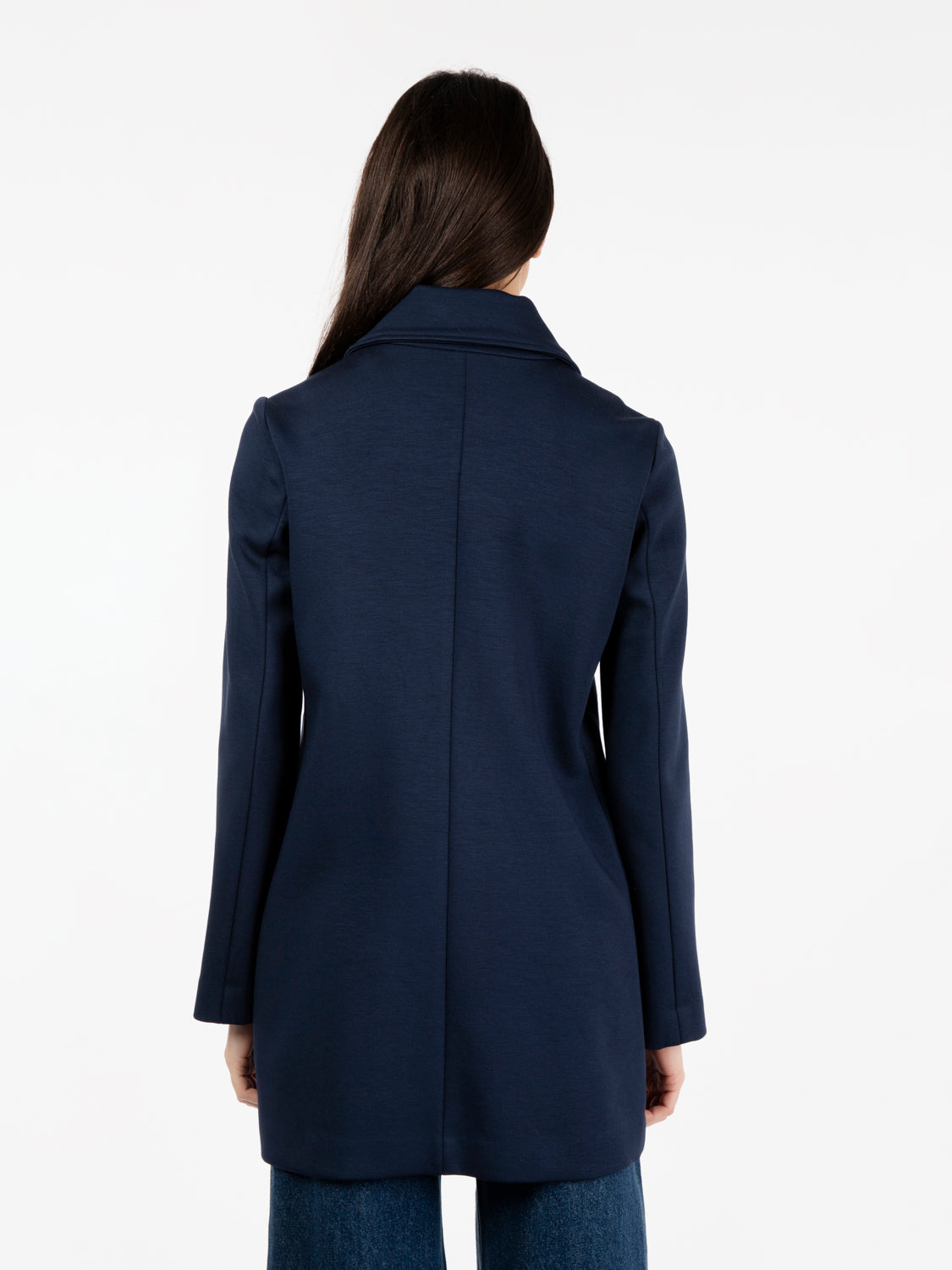 Cappotto in neoprene blu