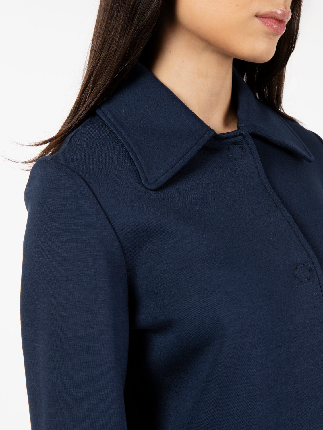 Cappotto in neoprene blu