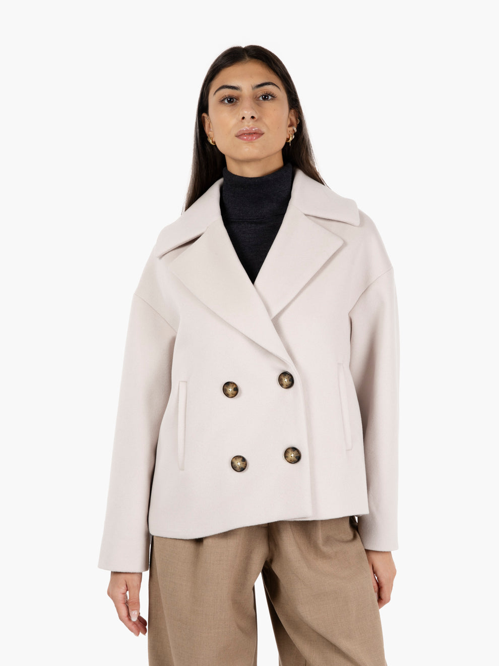 Iris Barolo beige wool coat