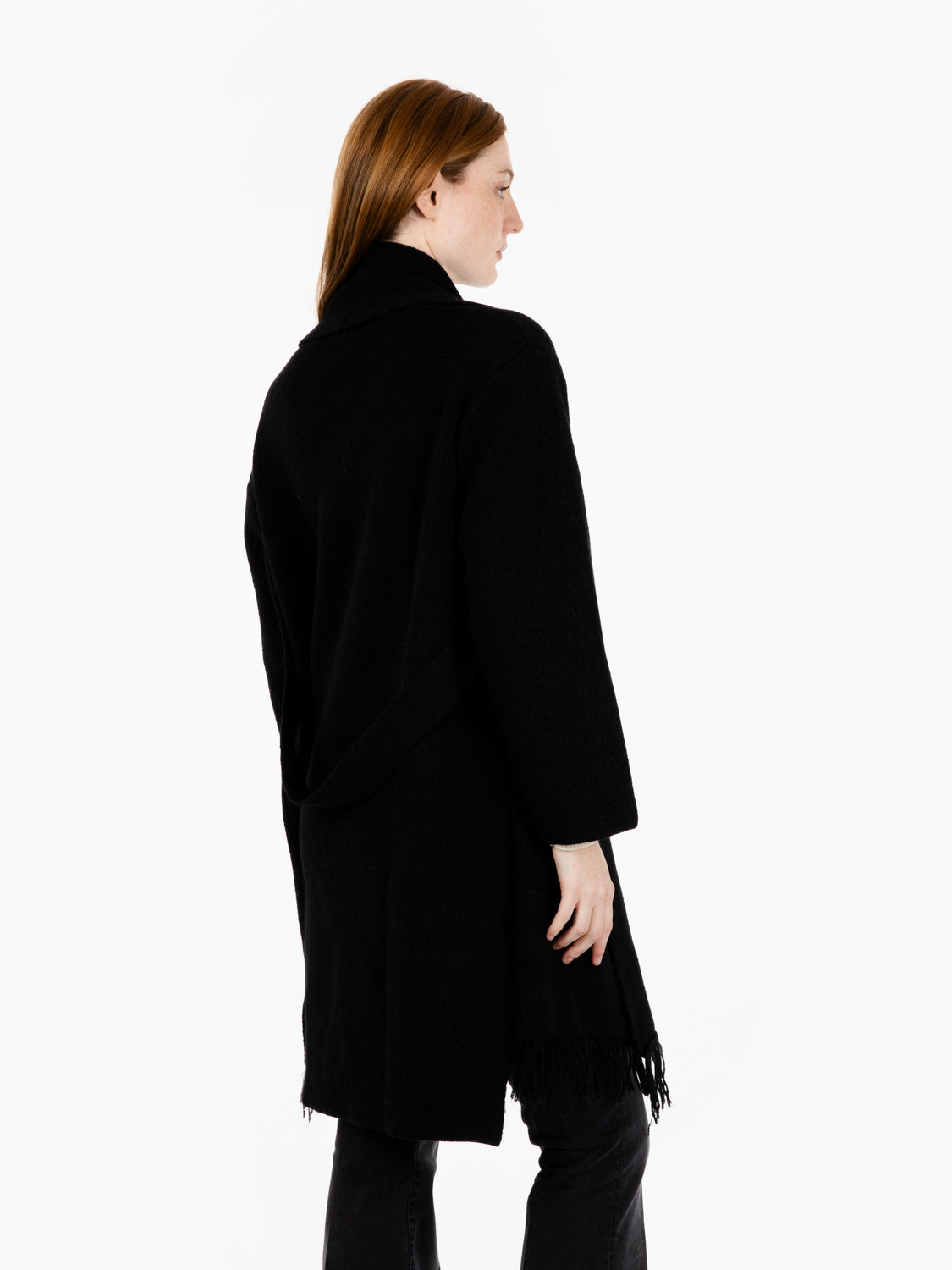 Black shawl collar cardigan