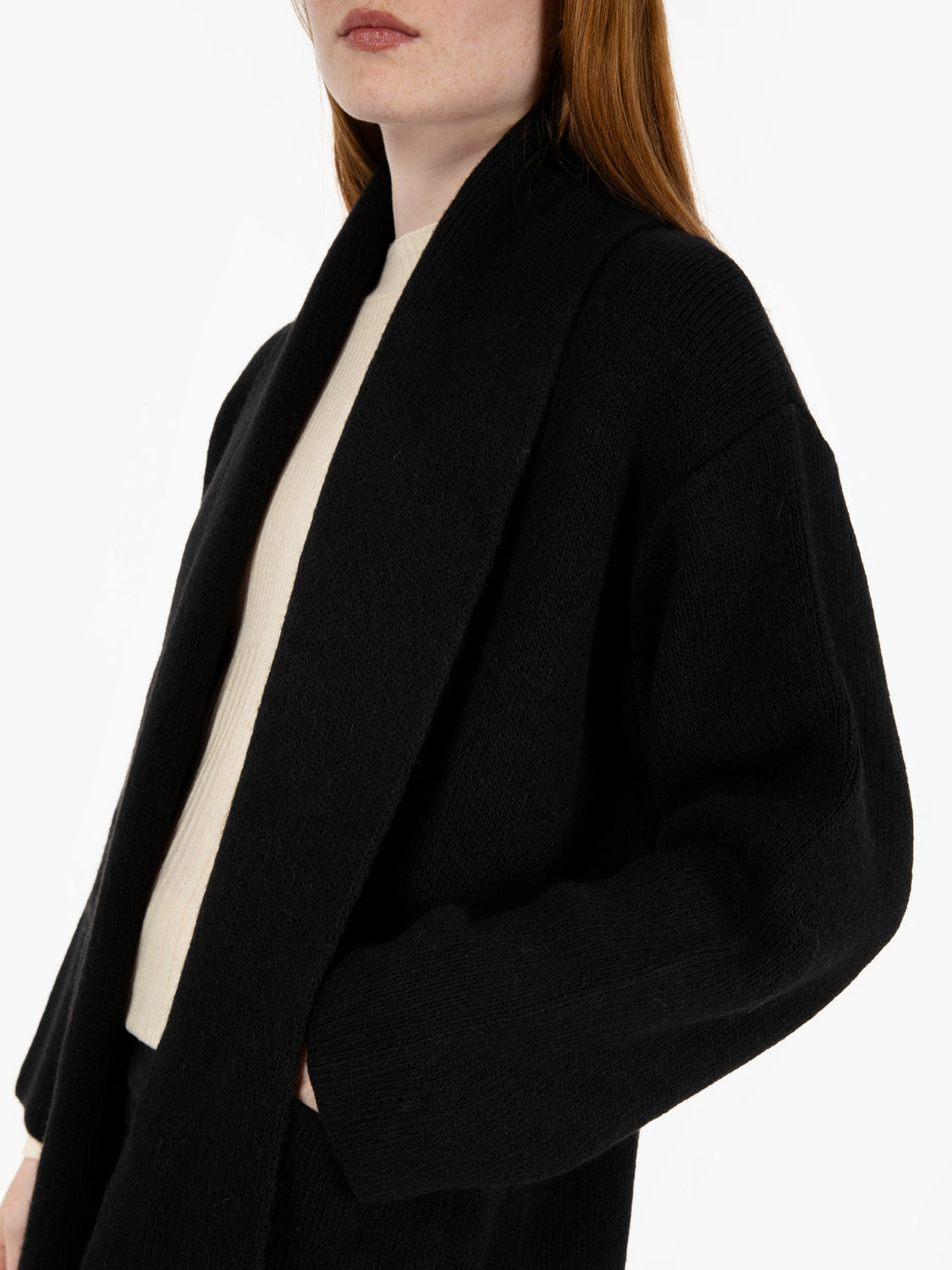 Black shawl collar cardigan