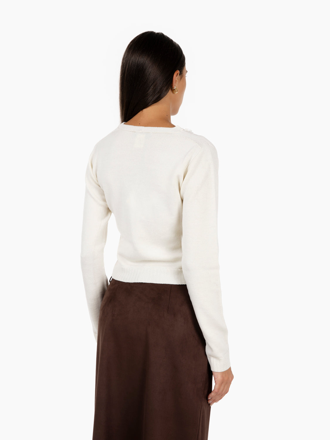 Ecru fringed cardigan