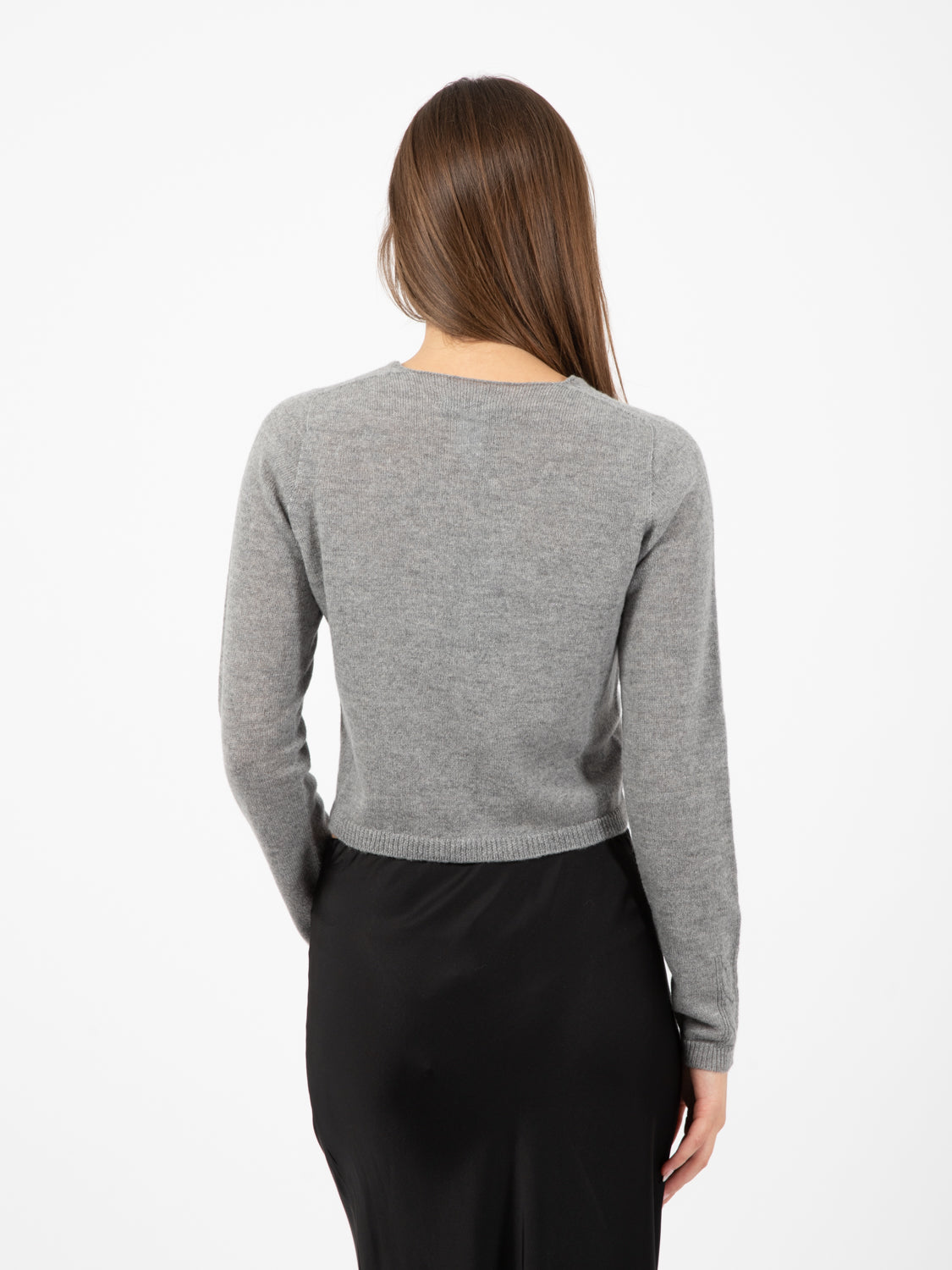 Grey Crop Cardigan