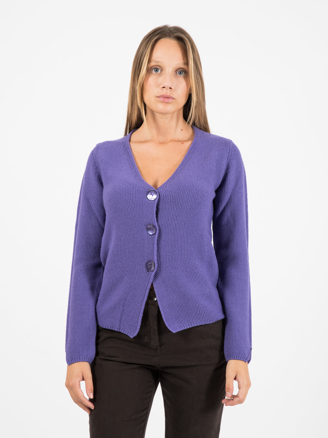 Purple wool cardigan