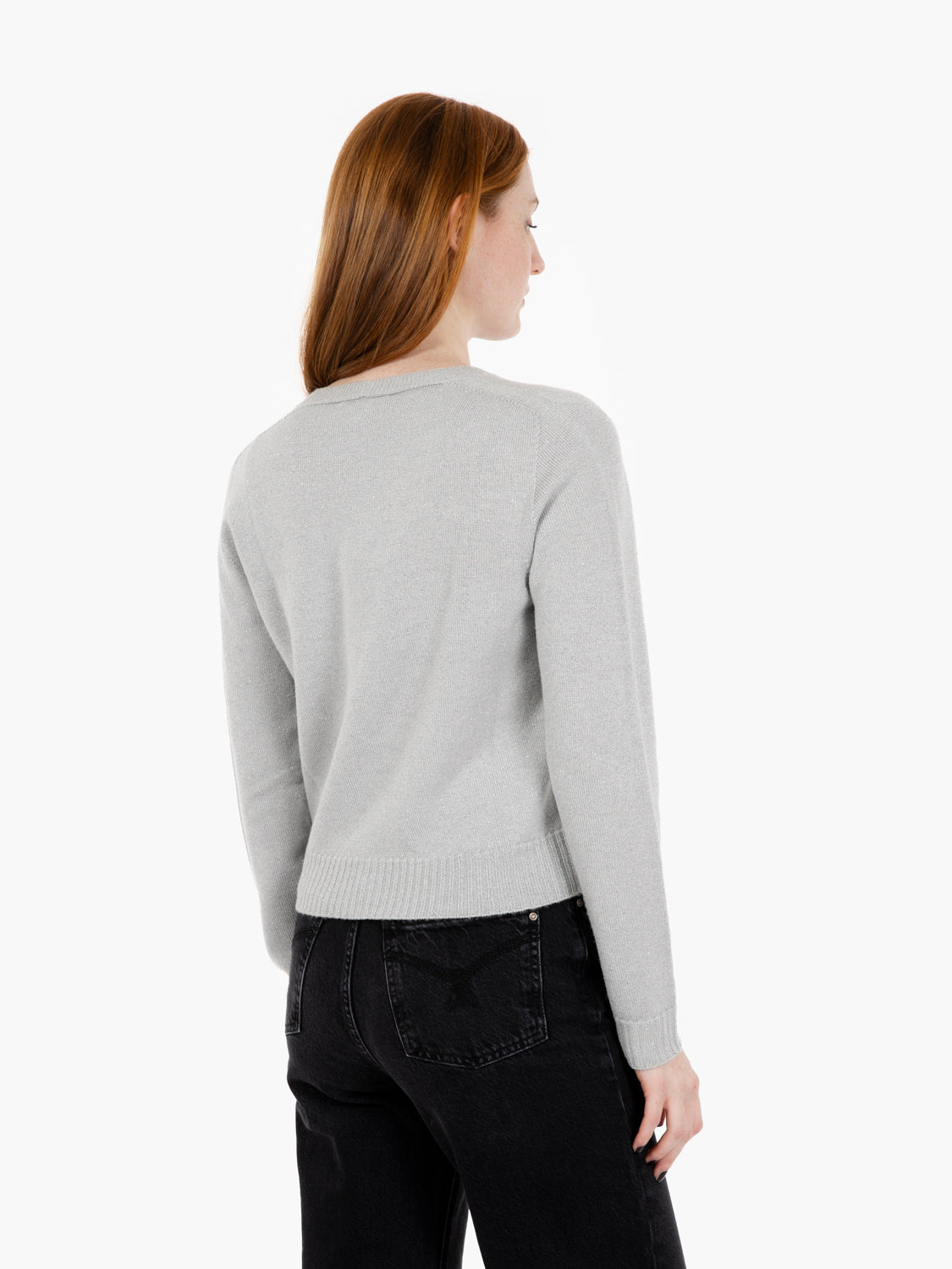 Ice V-neck lurex cardigan