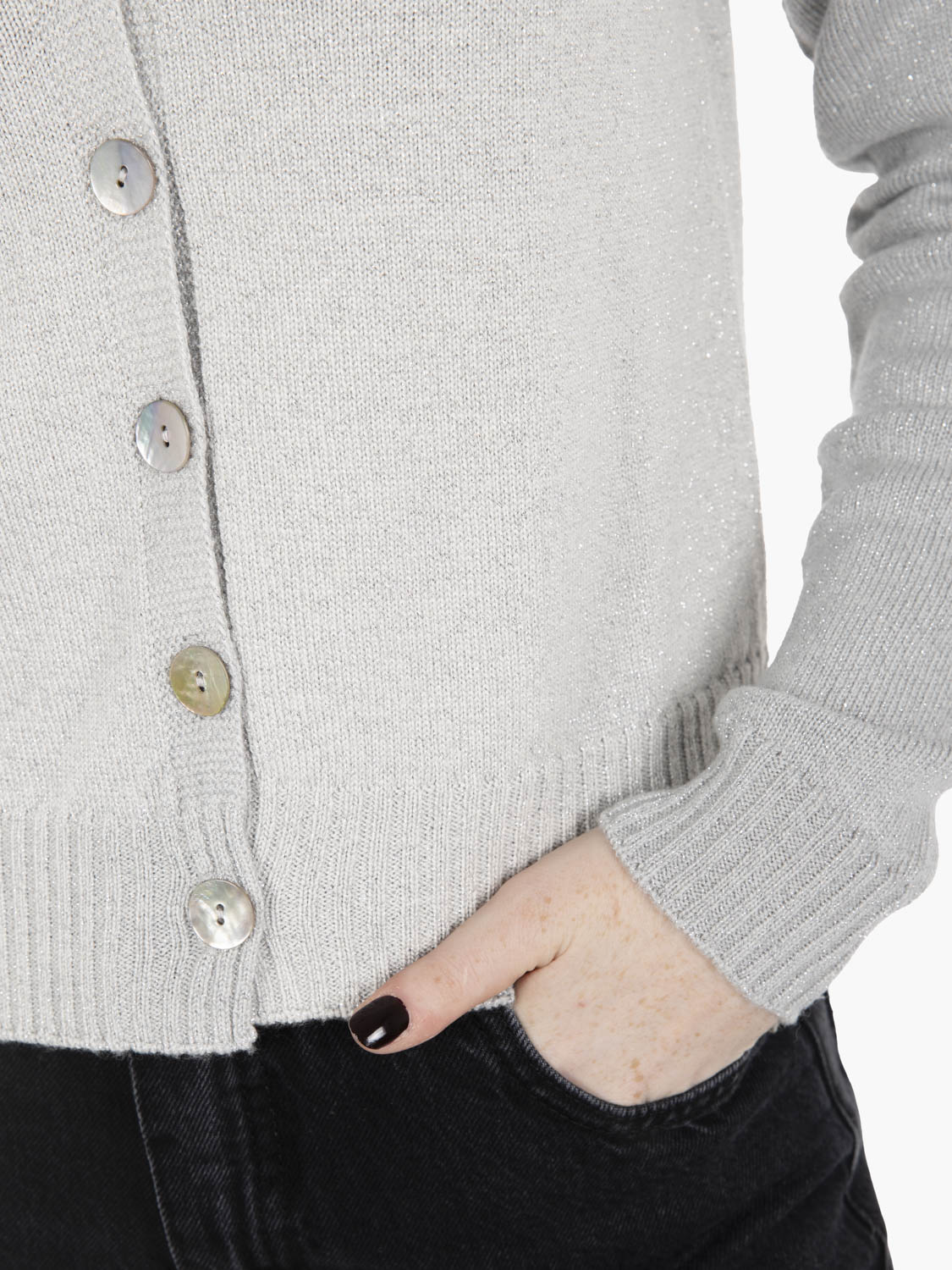 Ice V-neck lurex cardigan