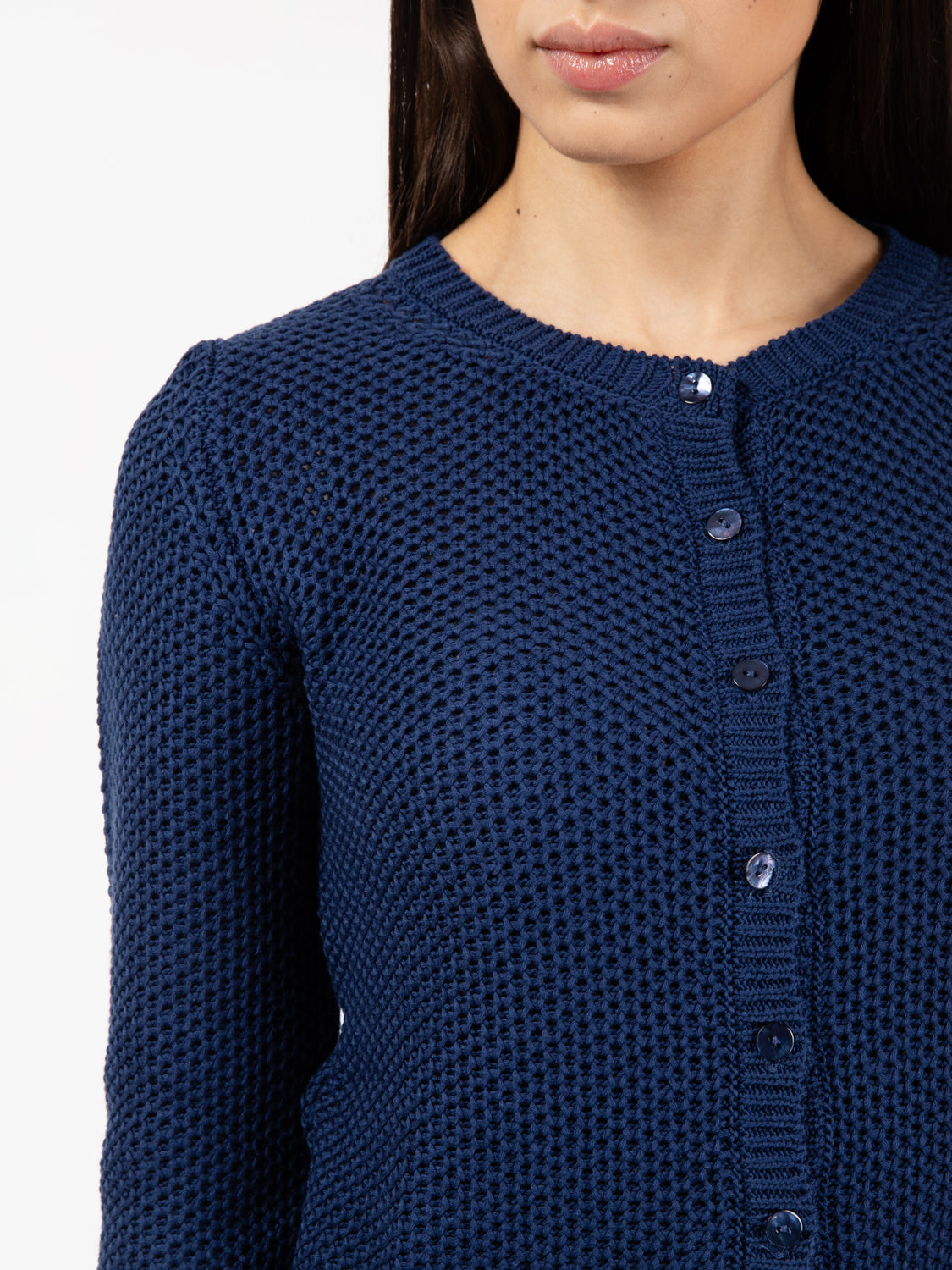 Blue 3/4 Knit Cardigan