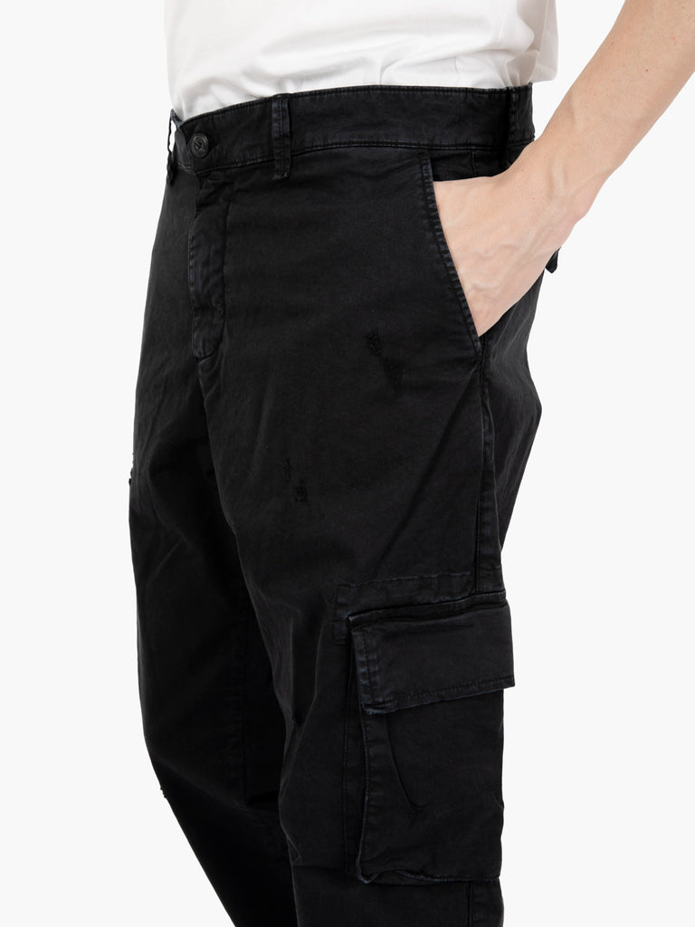 STIMM - Cargo pant New Fatique nero lavato
