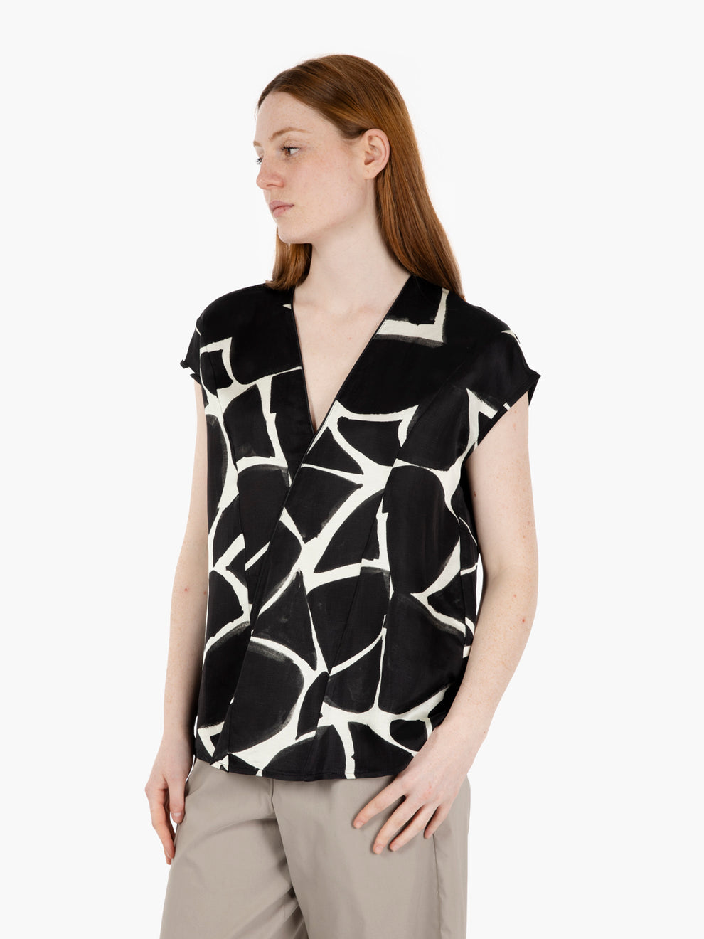 Casacca a fantasia bianco / nero