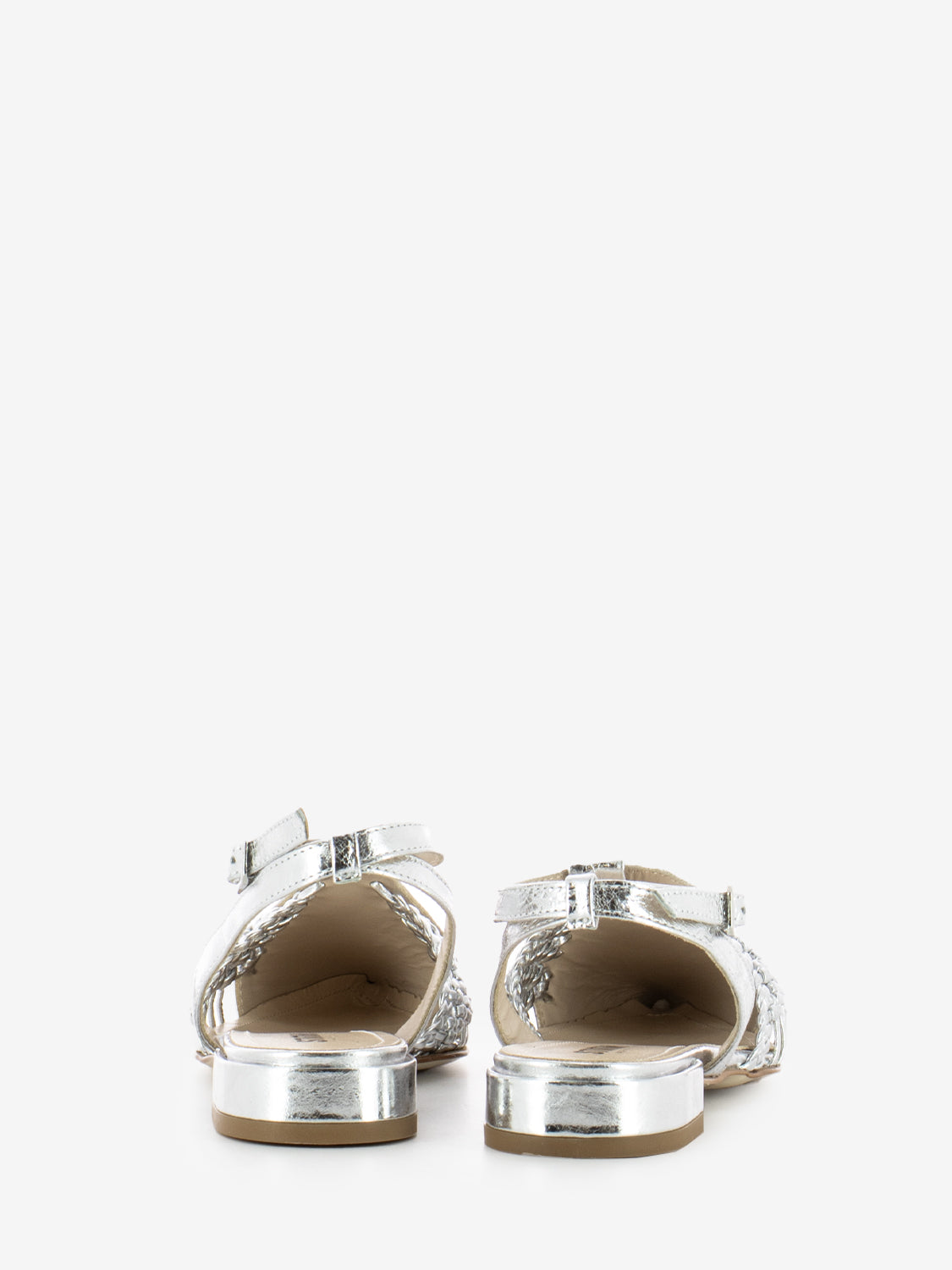 Slingback a punta argento