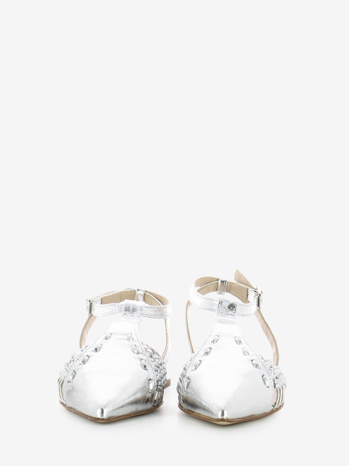 Slingback a punta argento
