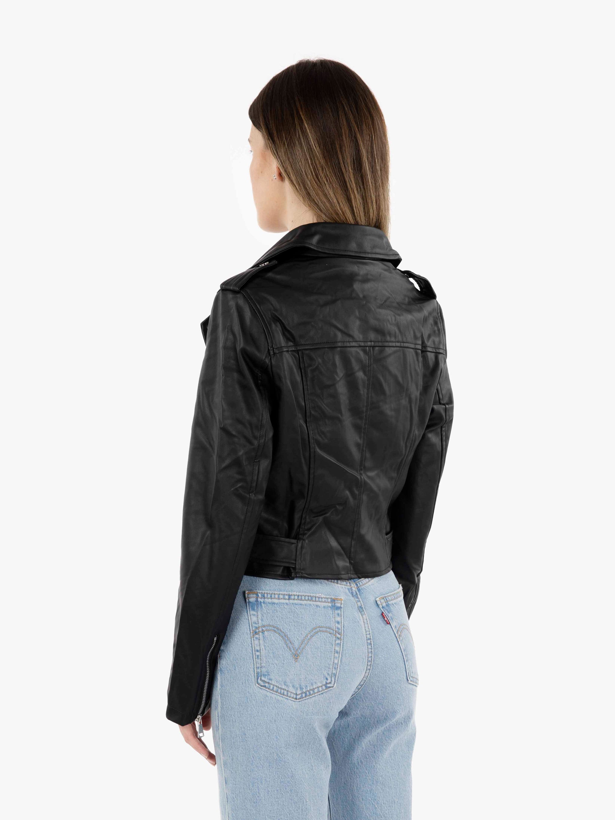 Black faux leather jacket