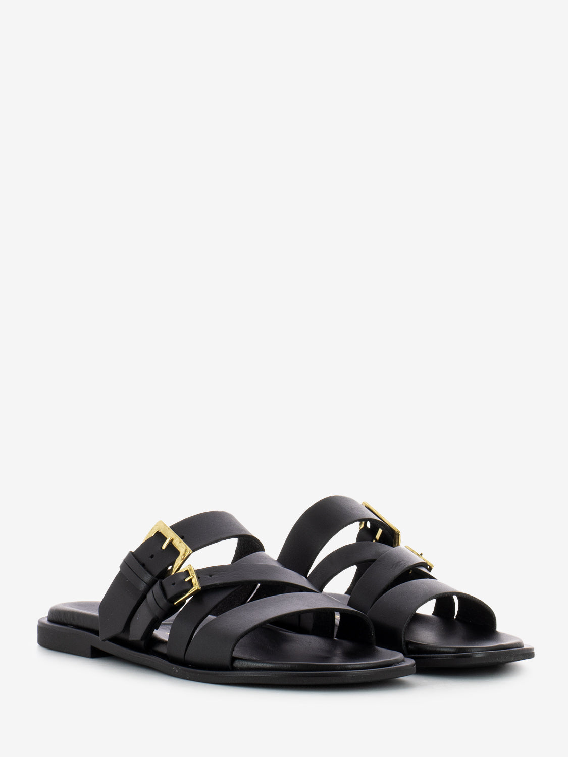 Black buckled slipper