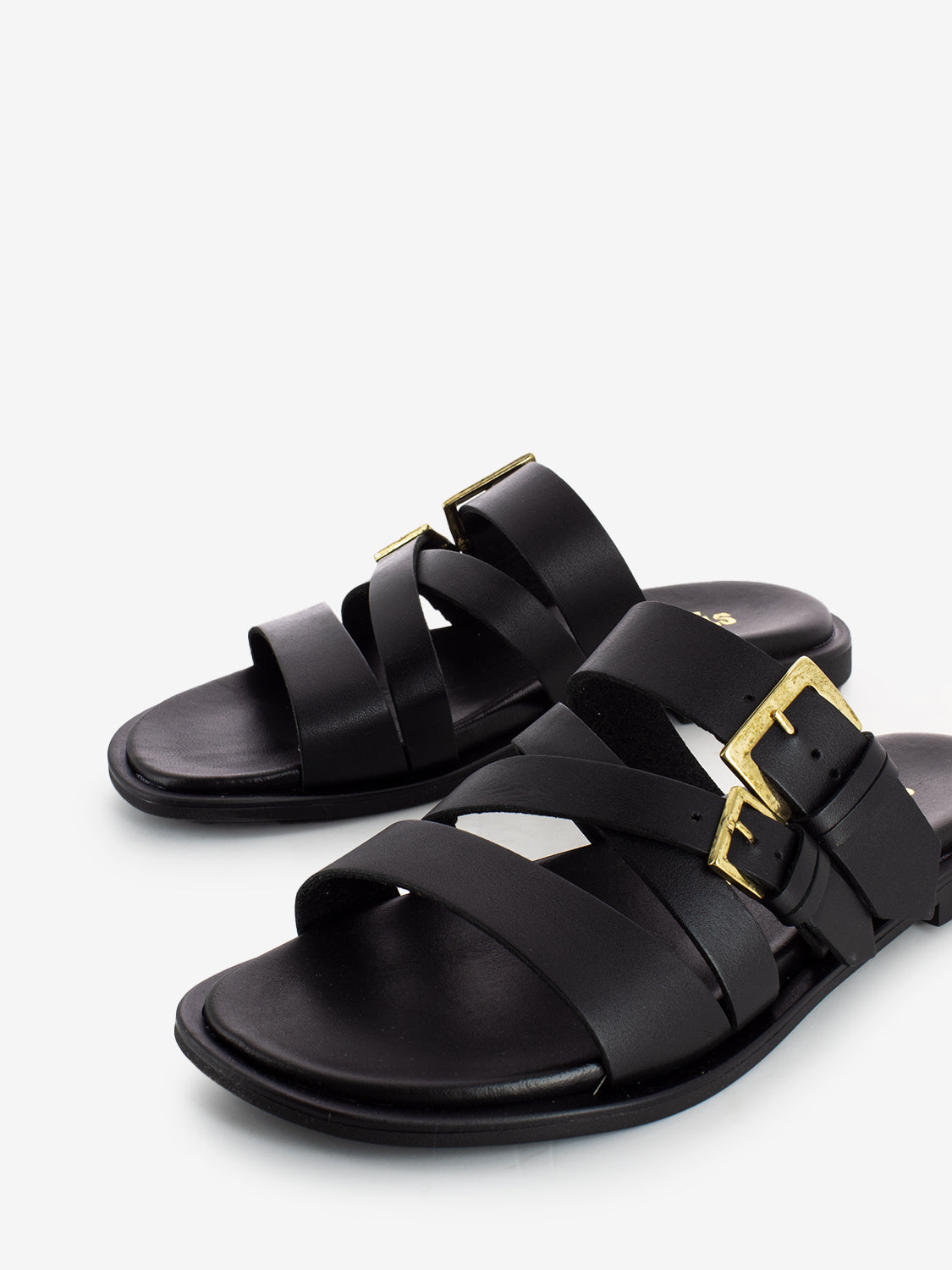 Black buckled slipper