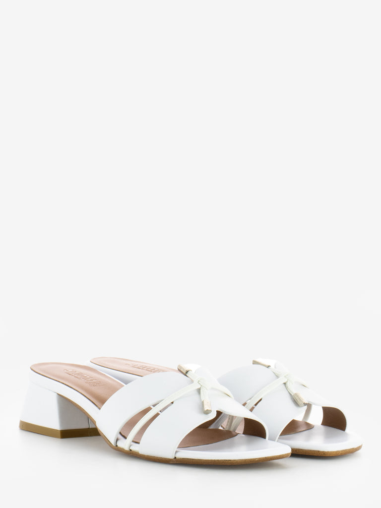 STIMM - Ciabatta in pelle laccio bianco
