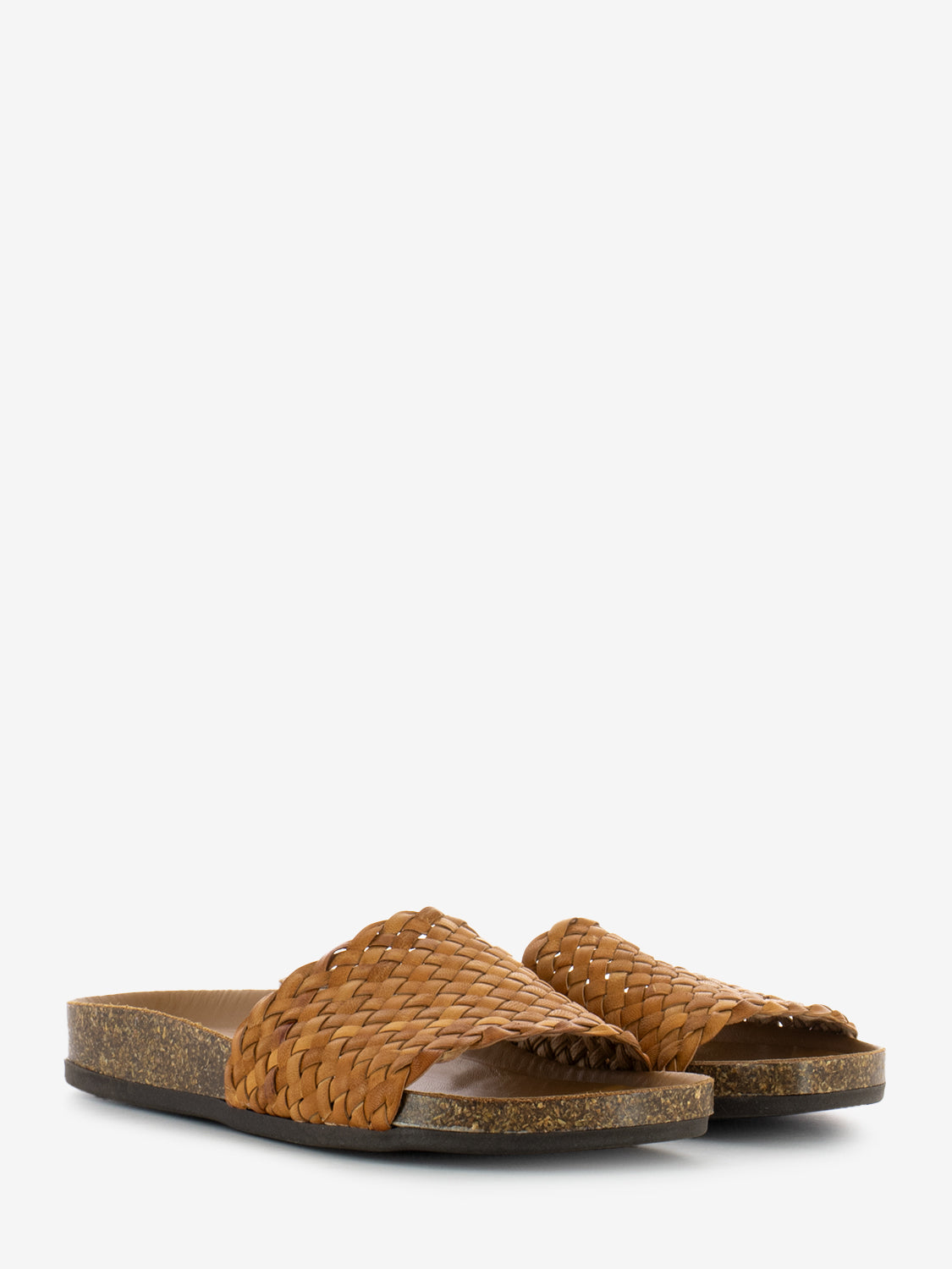 Leather braided slipper