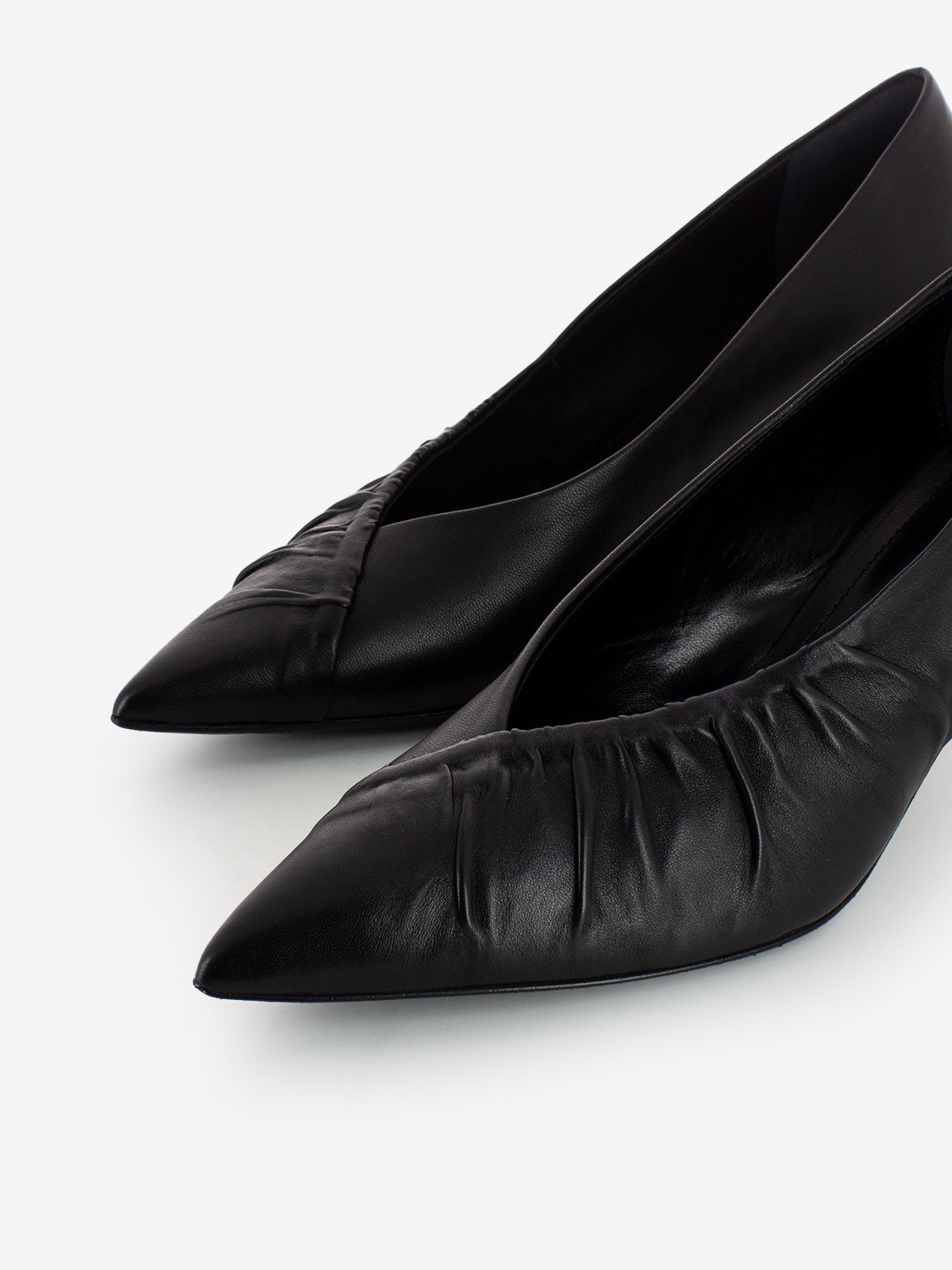 Décolleté arricciata nappa nero