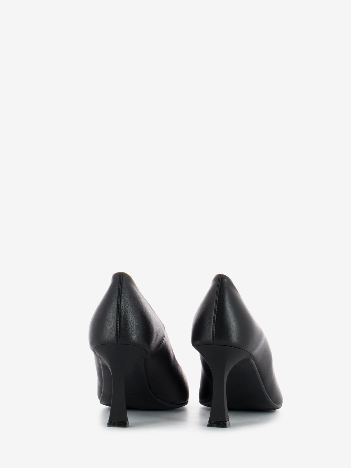 Black spool heel pumps