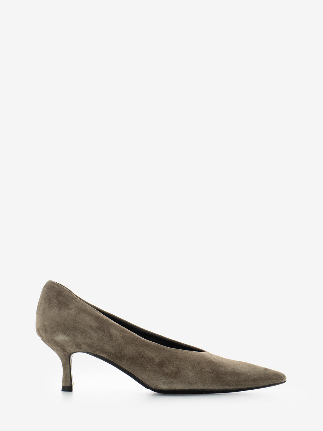 Décolleté in camoscio marrone