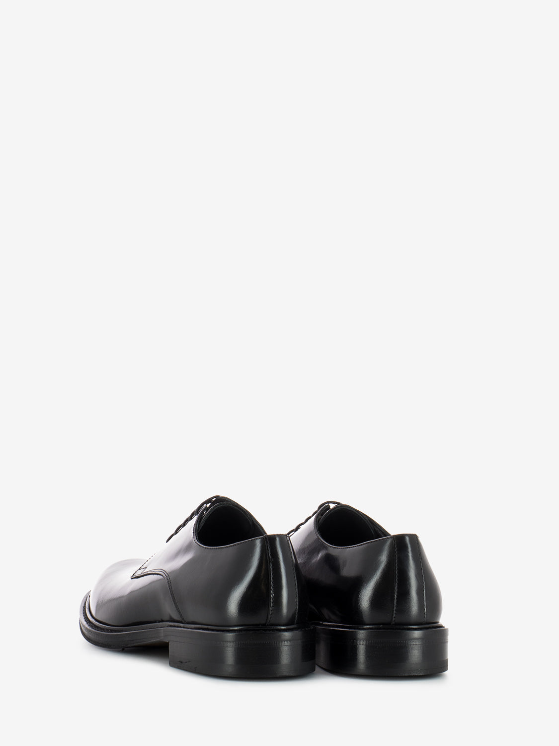 Black leather abraded derby