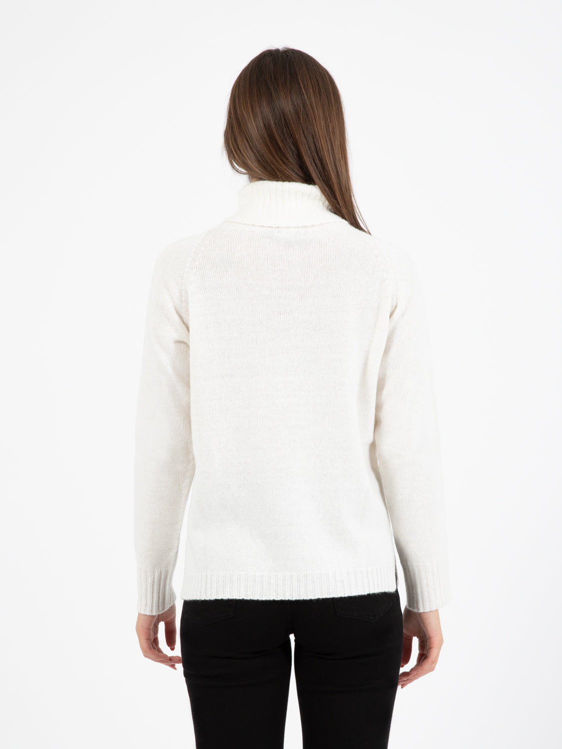 White braided turtleneck