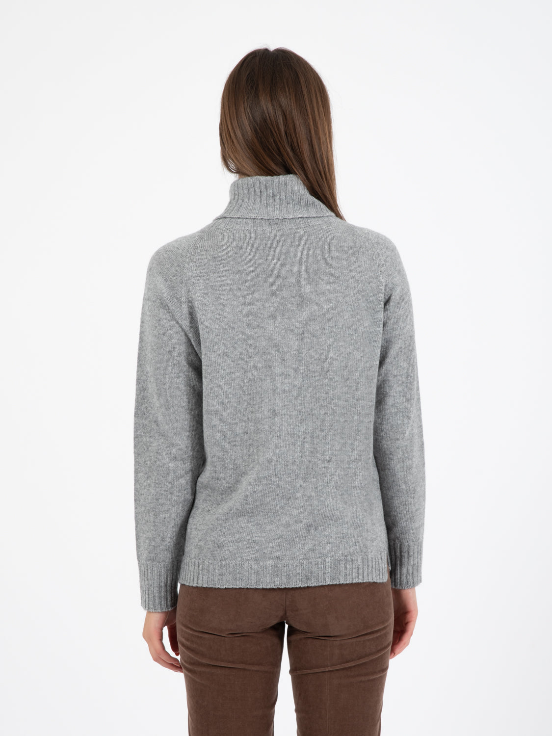 Grey turtleneck with braids