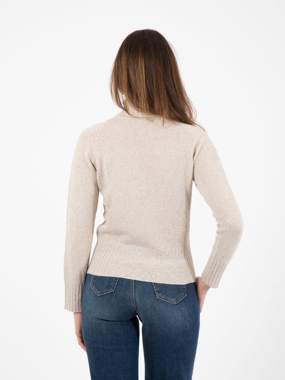 Beige wool turtleneck