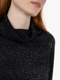 Black lurex wool turtleneck