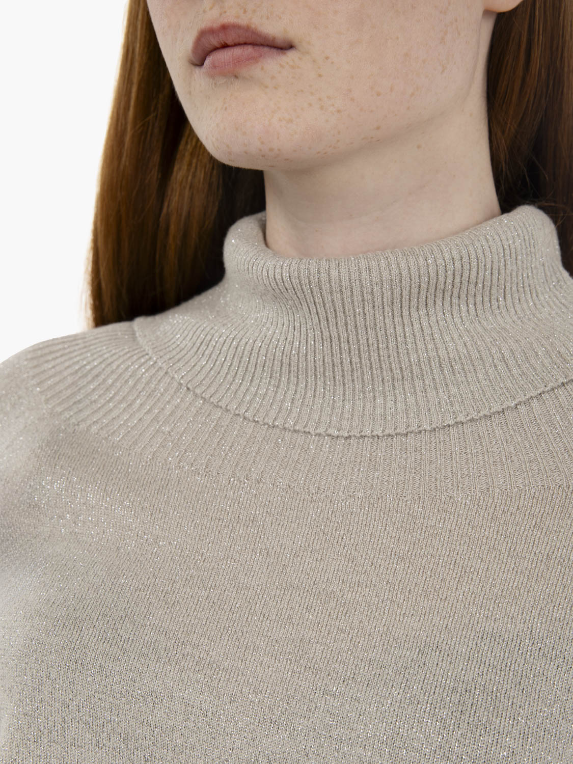 Stucco lurex wool turtleneck