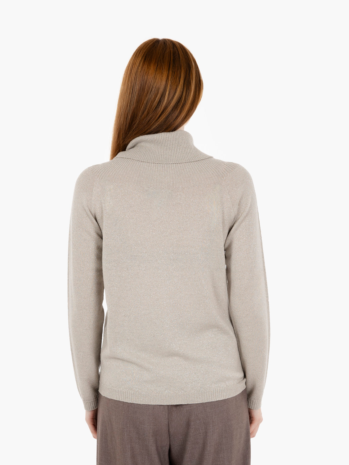 Stucco lurex wool turtleneck