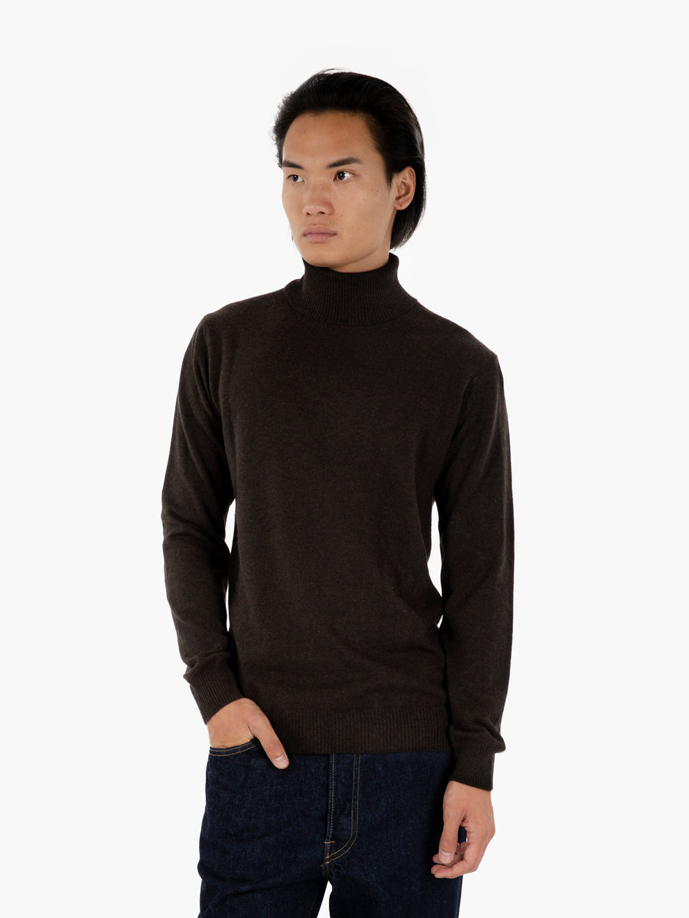 Brown wool/cashmere turtleneck