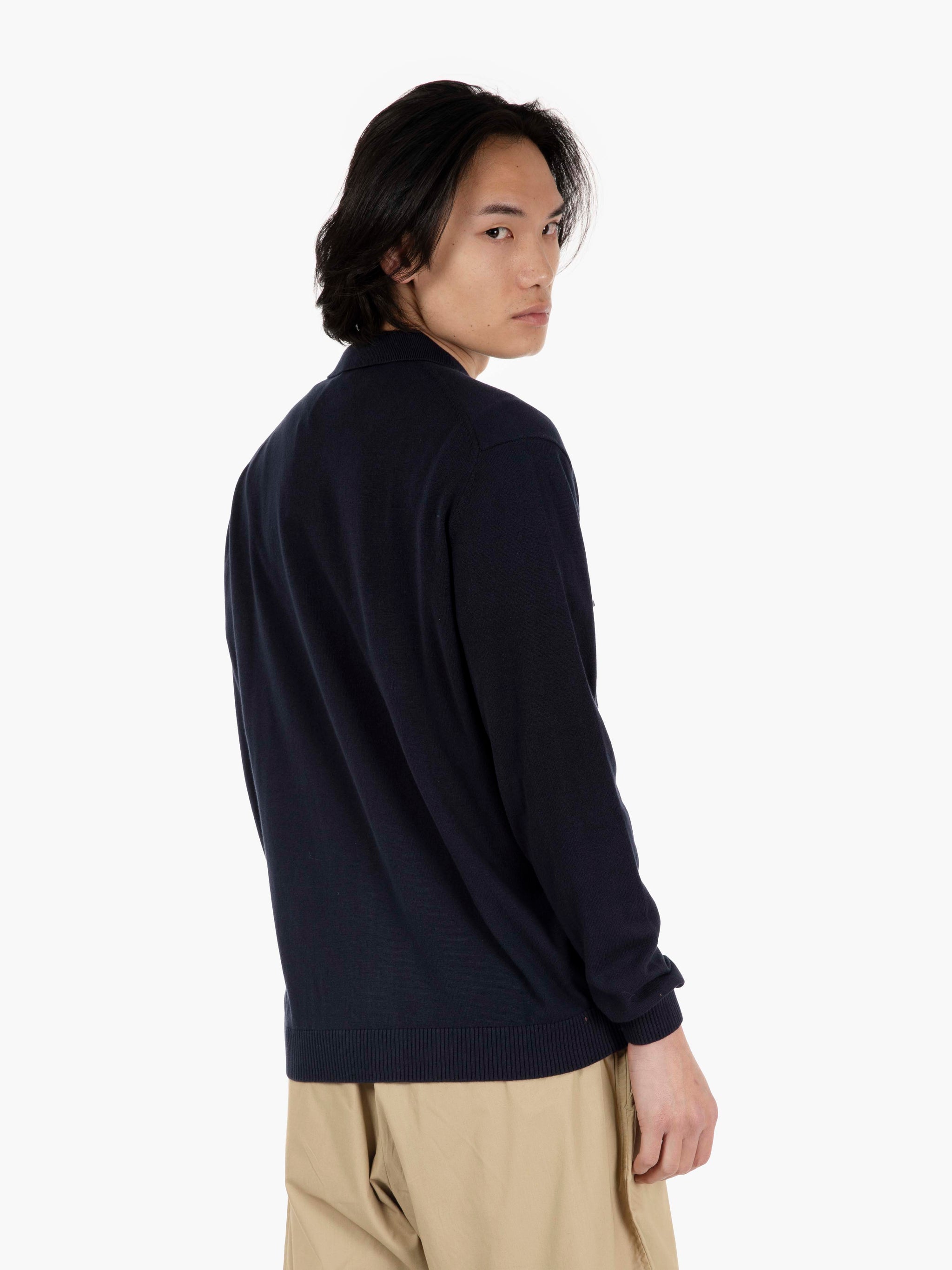 Giacca camicia in maglia navy