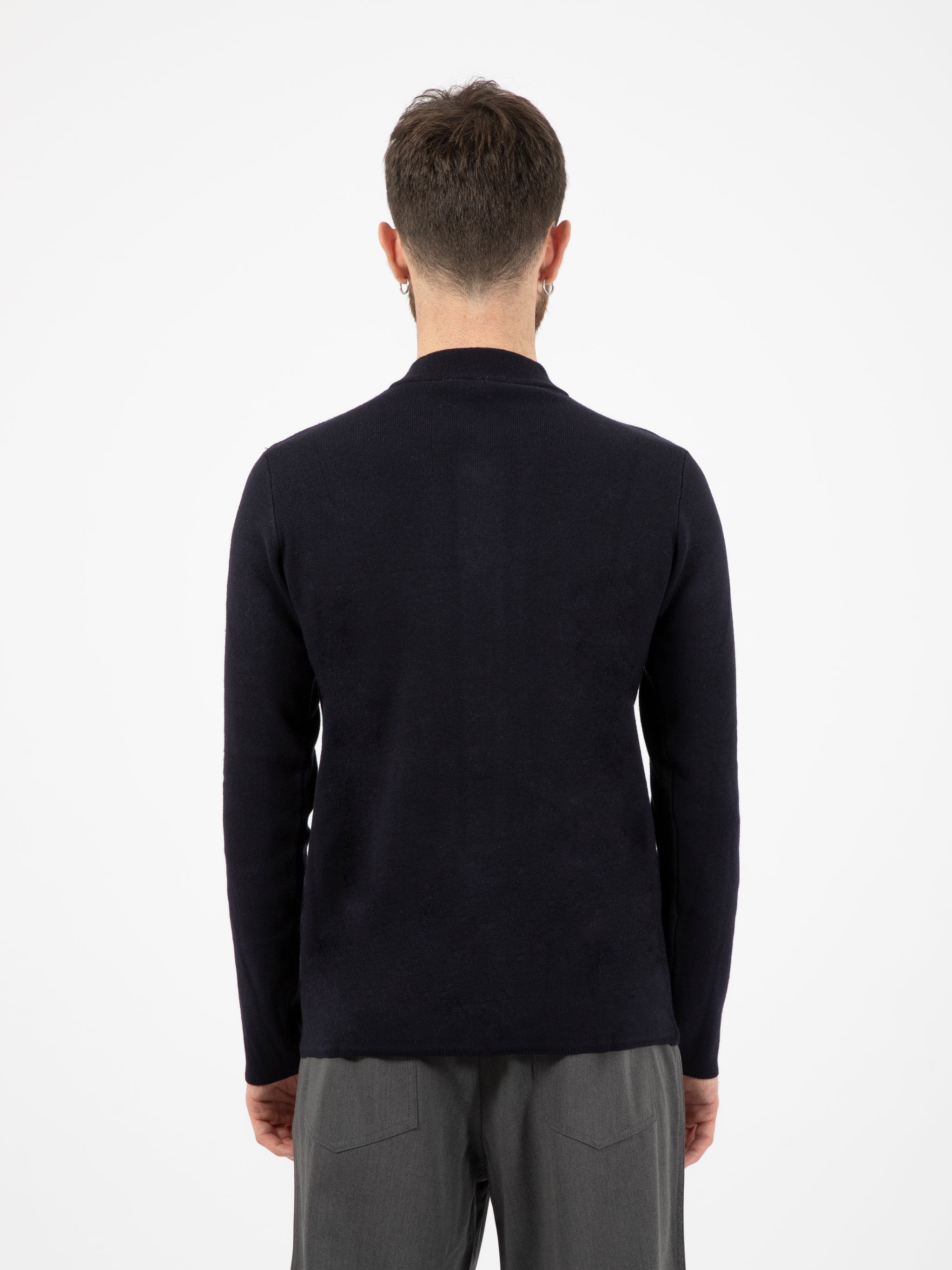 Giacca coreana con bottoni navy