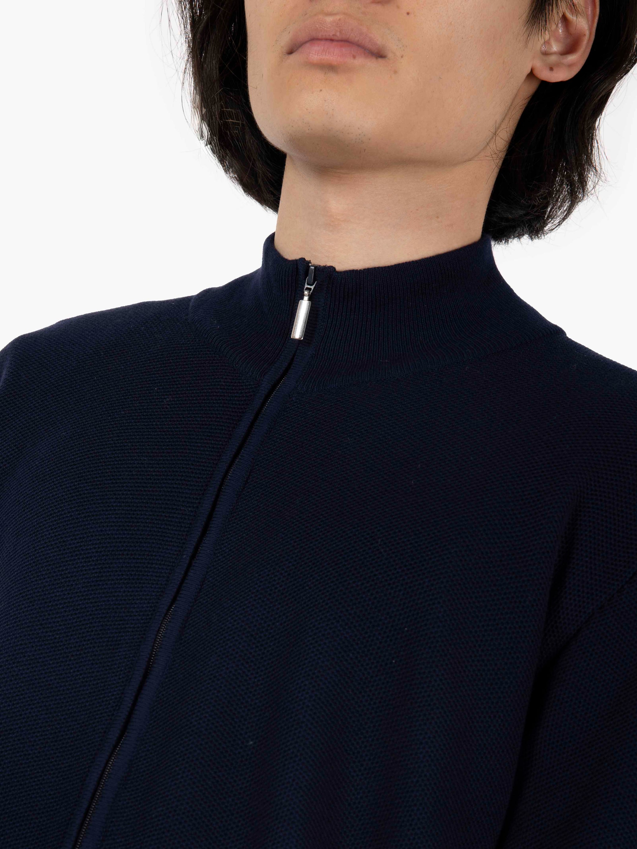 Giacca effetto nido d'ape navy
