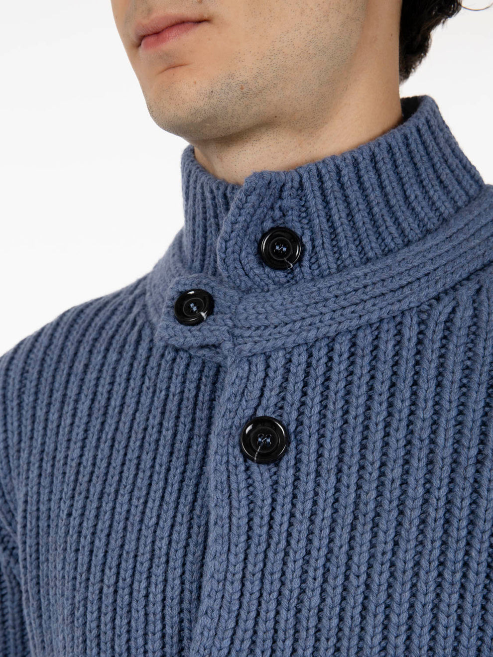 Giacca in maglia a coste jeans