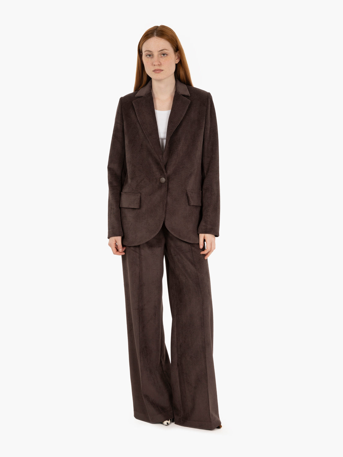 Coffee corduroy palazzo trousers