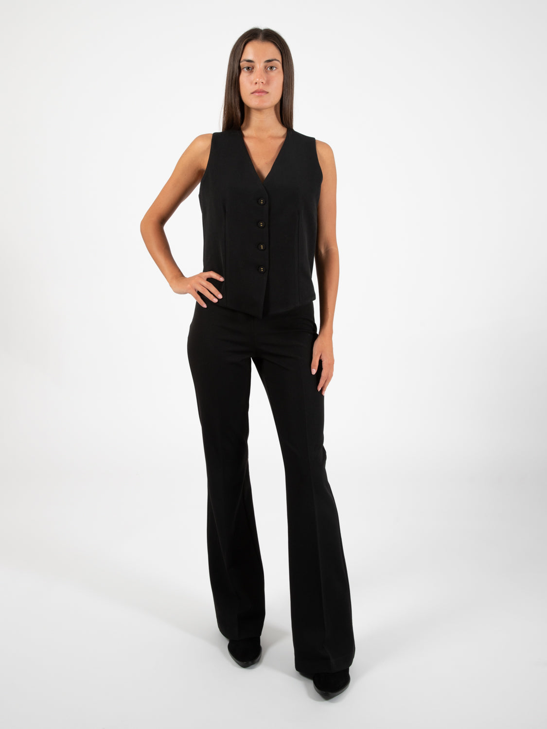 Gilet ampio flanella nero