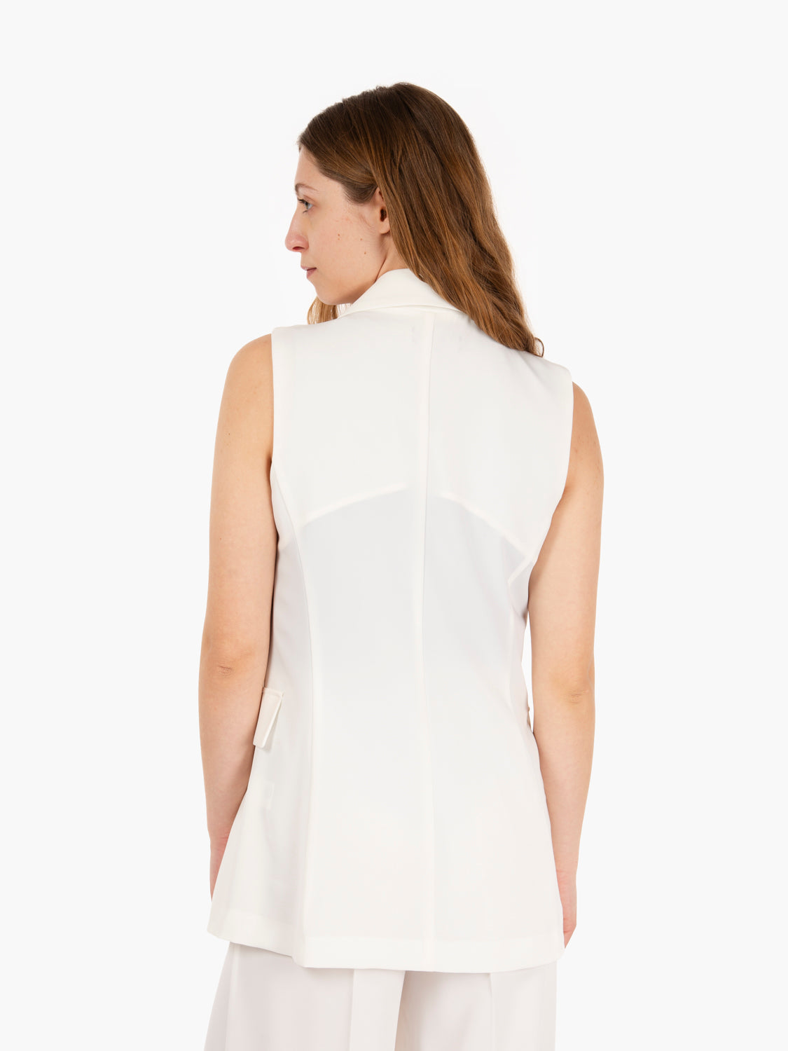 Gilet bianco lungo
