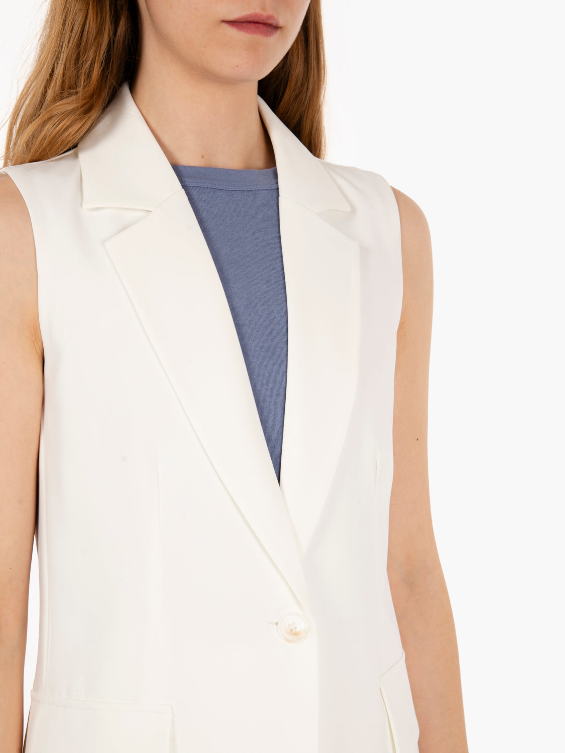 Gilet bianco lungo