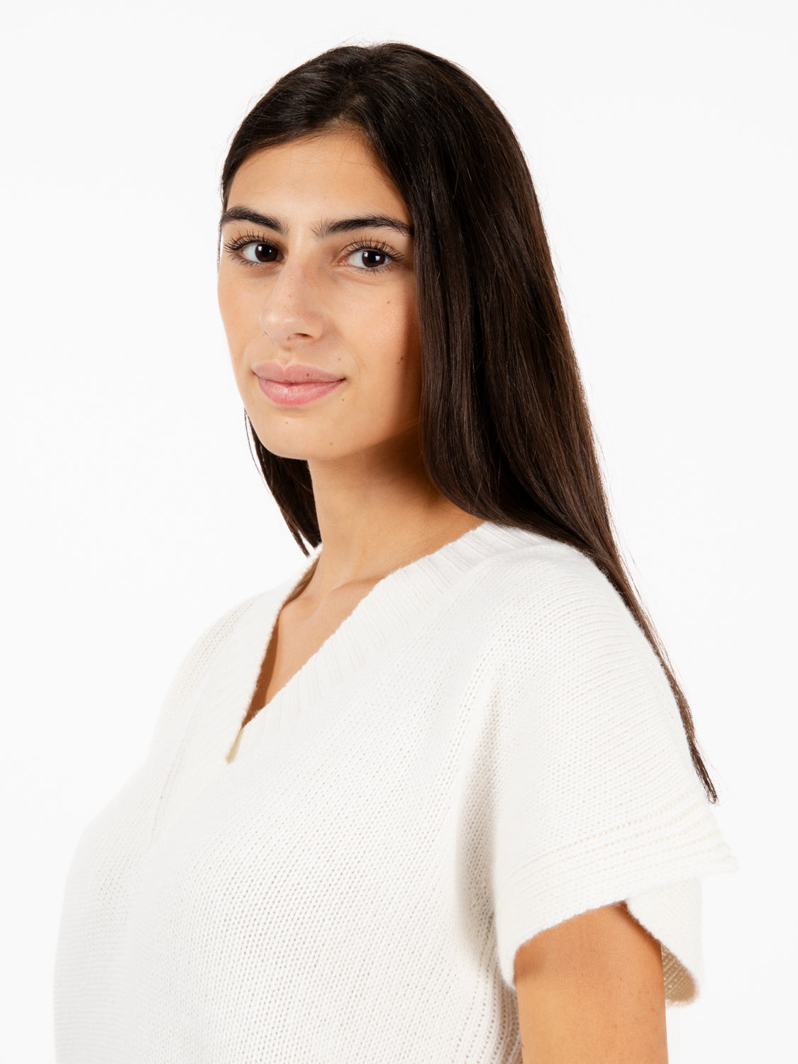 White V-neck Vest