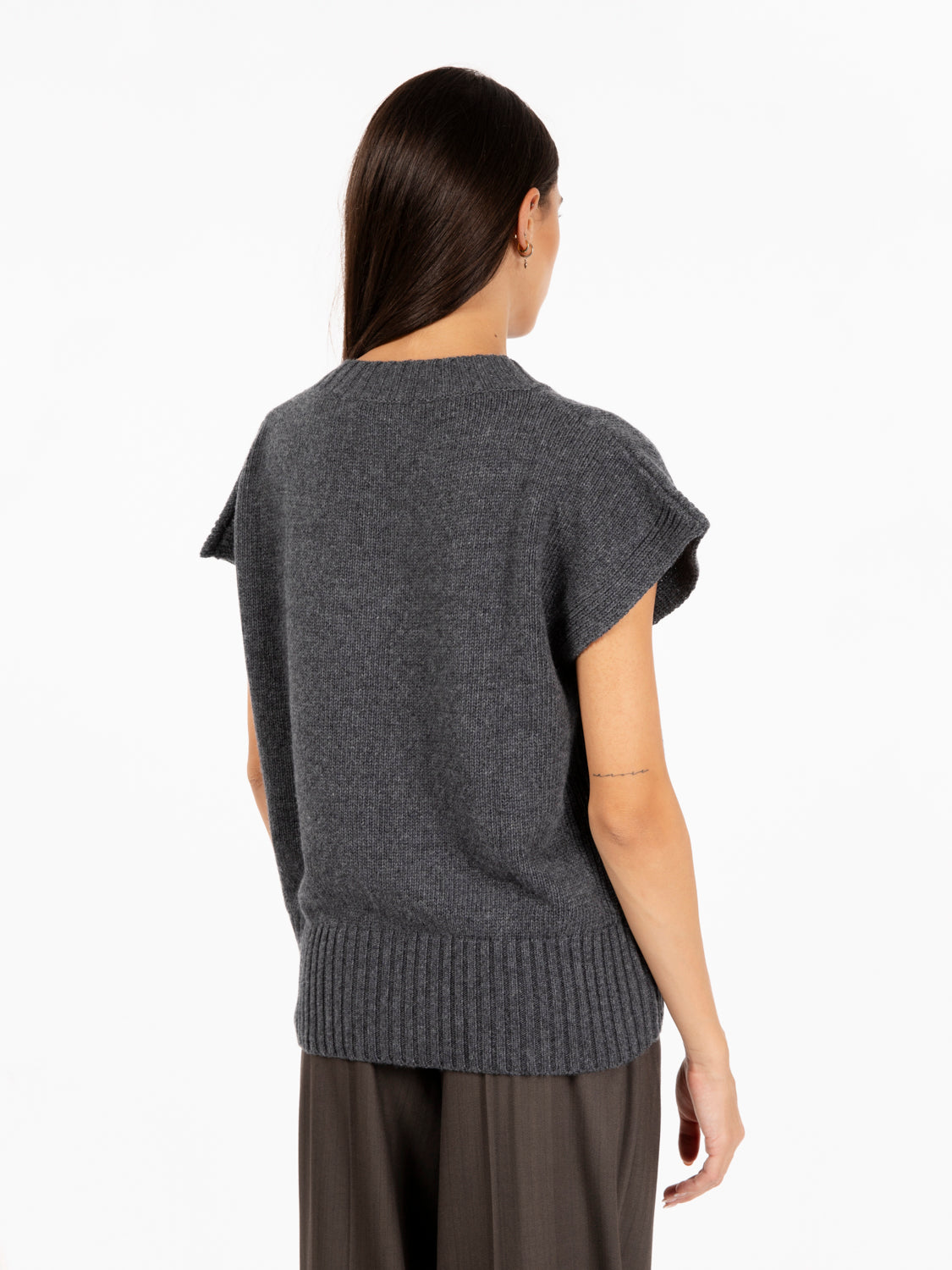 Grey V-Neck Vest
