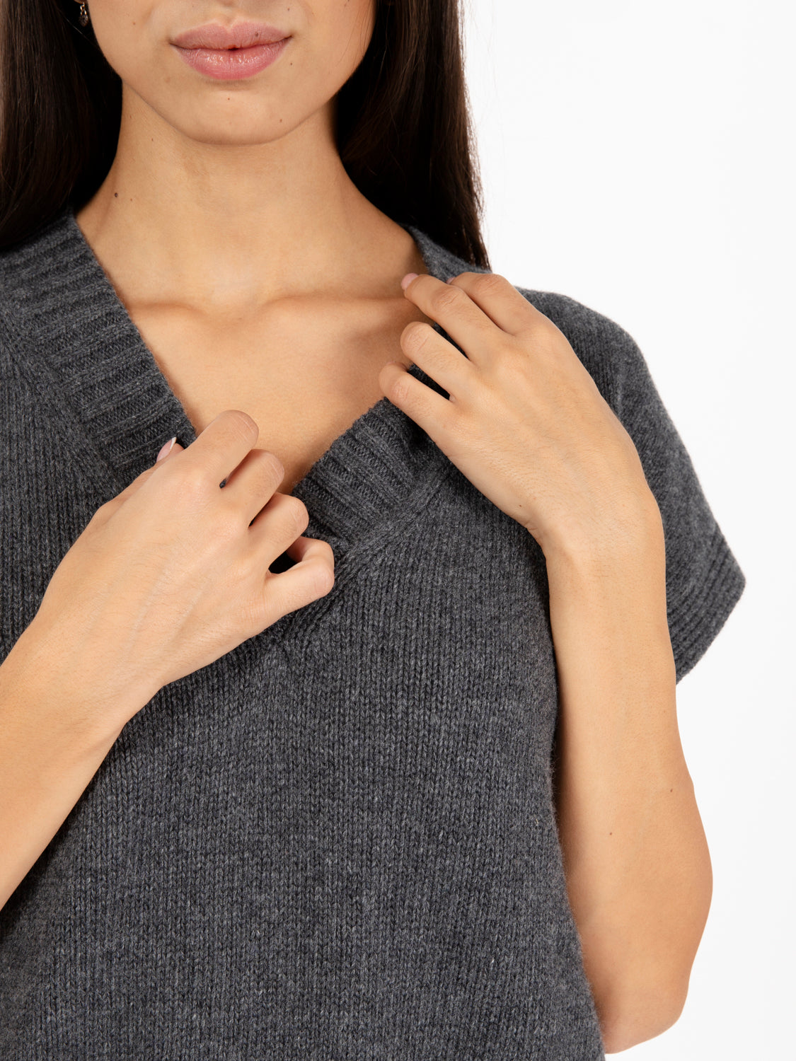 Grey V-Neck Vest