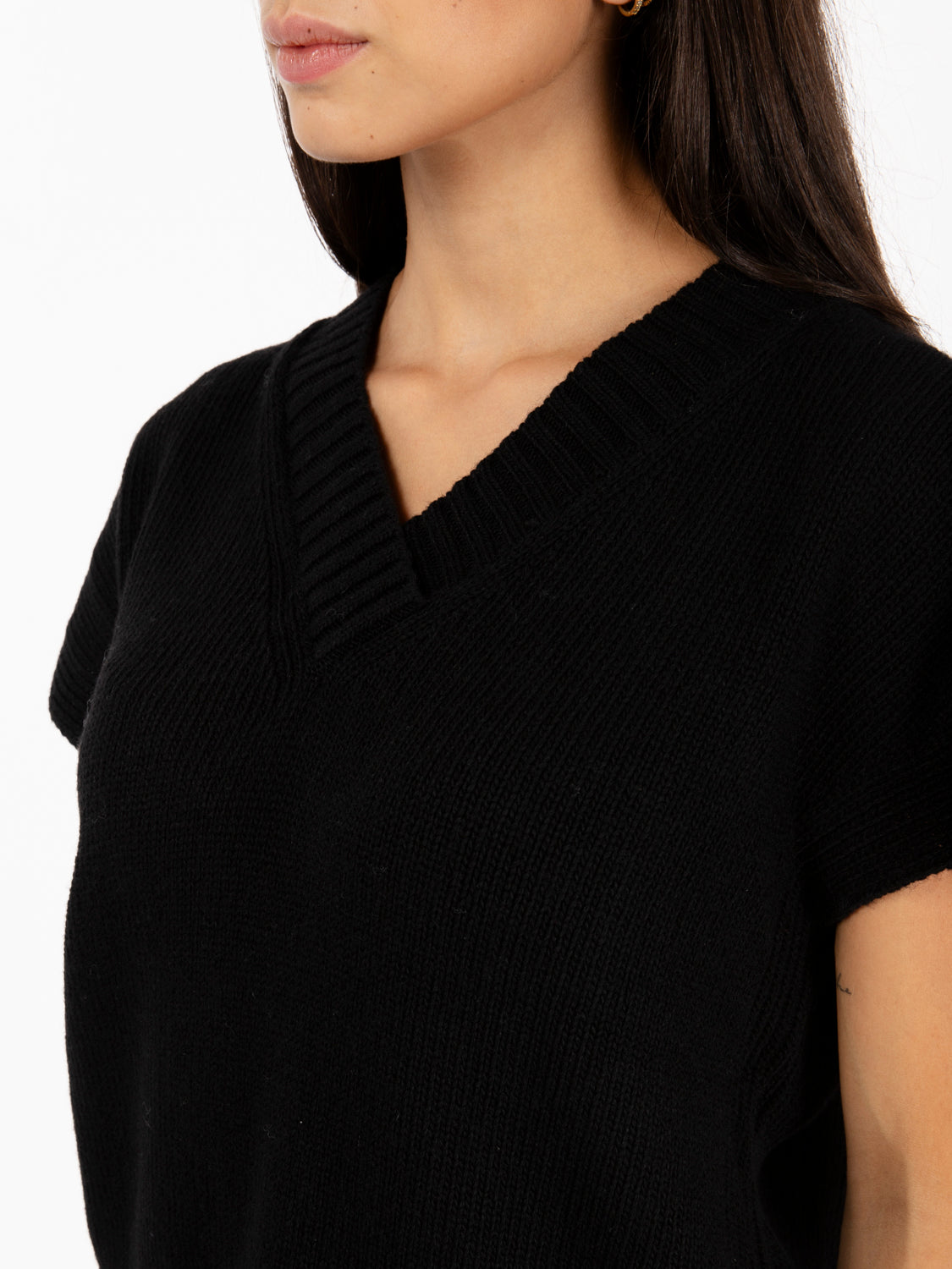 Black V-Neck Vest