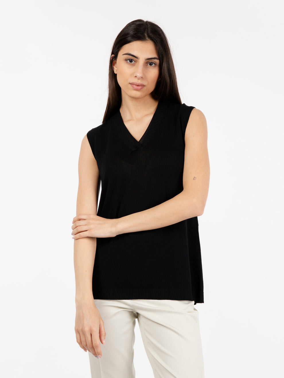 Black V-Neck Vest