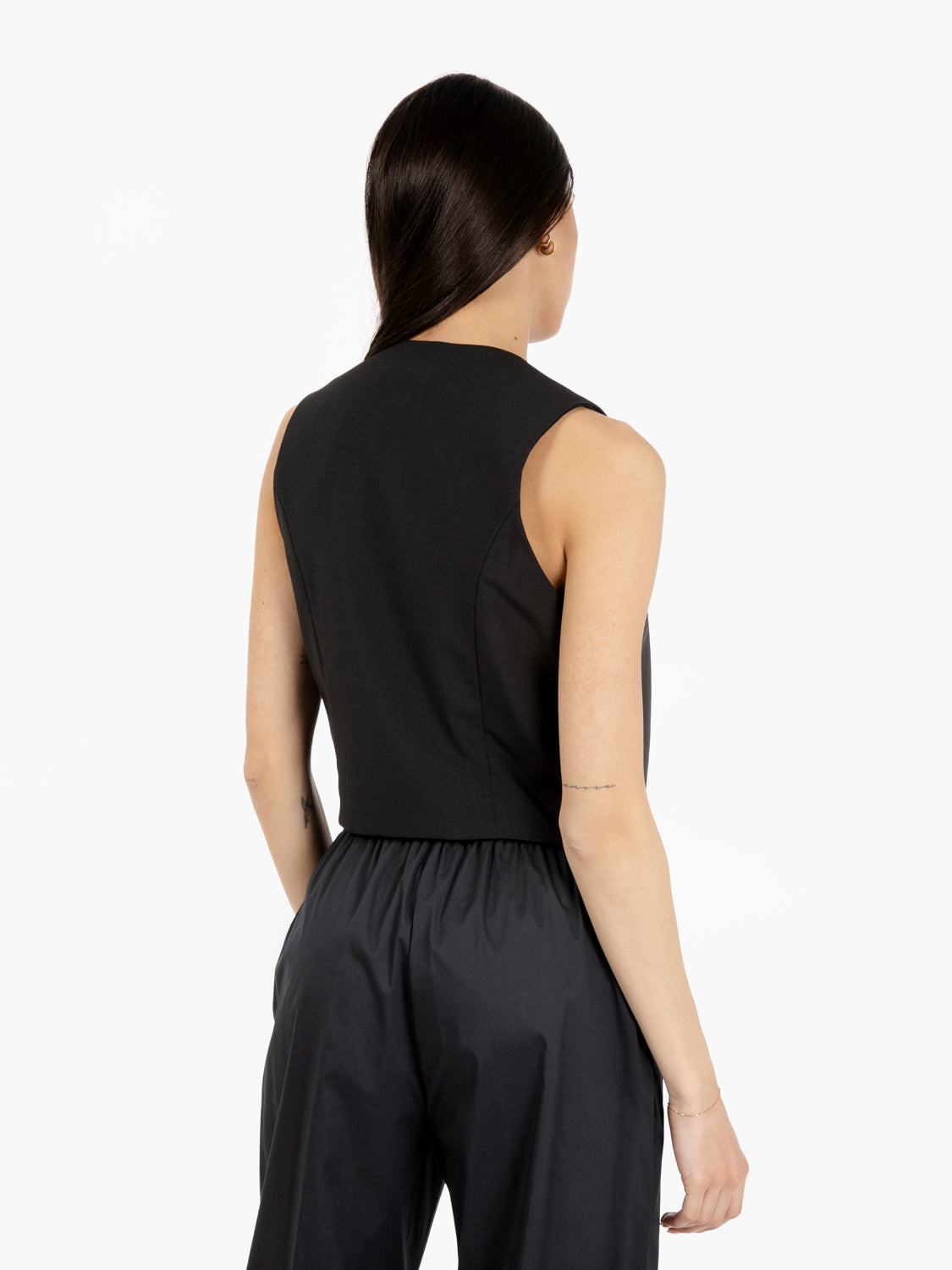 Gilet corto monopetto nero