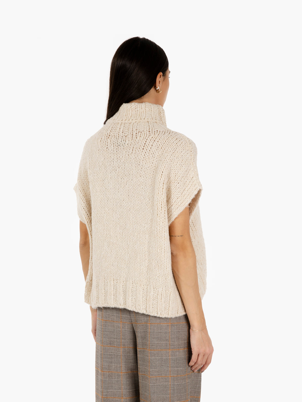 Gilet dolcevita bouclè beige camp